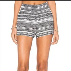 Alice & Olivia, Blue and White Pattern Caddy Shorts, Size 0